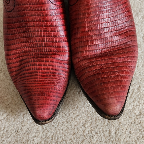 90s Nine West Rodeo Cowgirl boho Western Grunge Leather Boots Romnee 8 - Picture 9 of 12